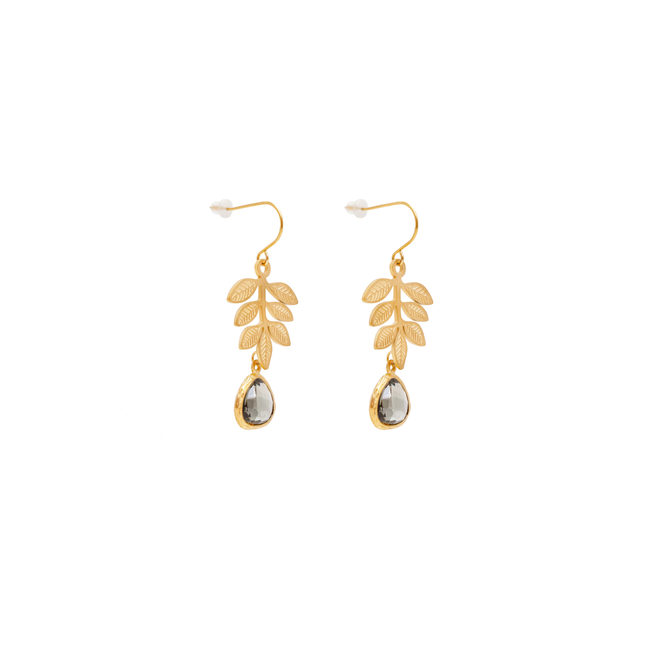 Paula floral earrings, Charcoal