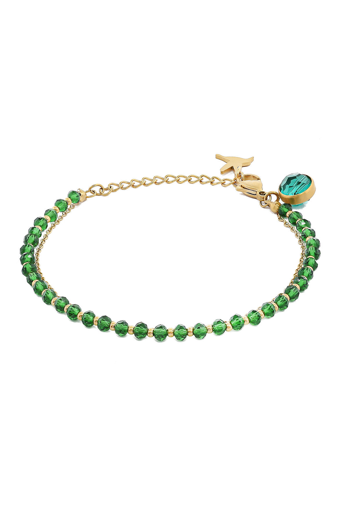 Iben crystal armbånd - Emerald green