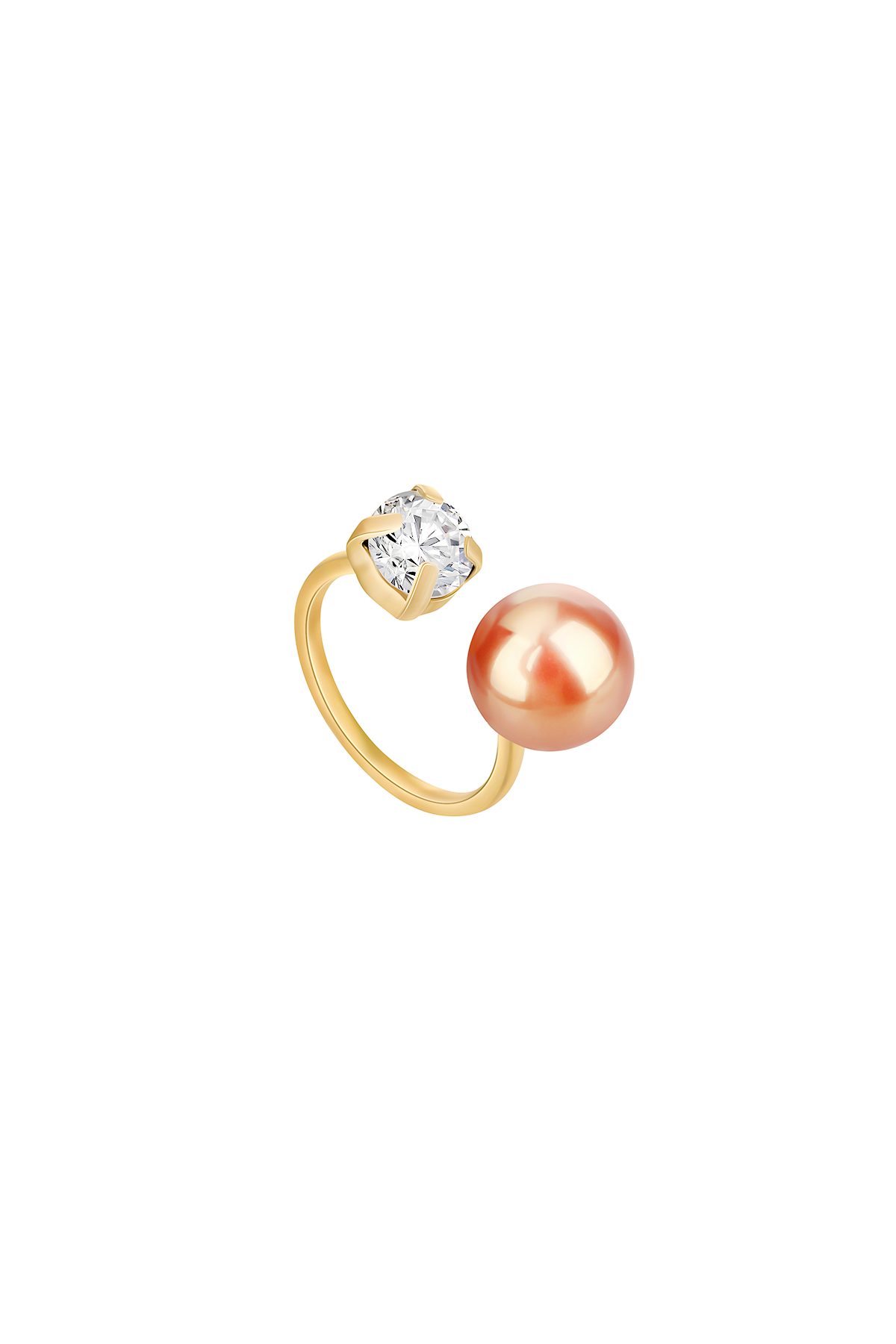 Ivy pearl ring, Nougat - Adjustable