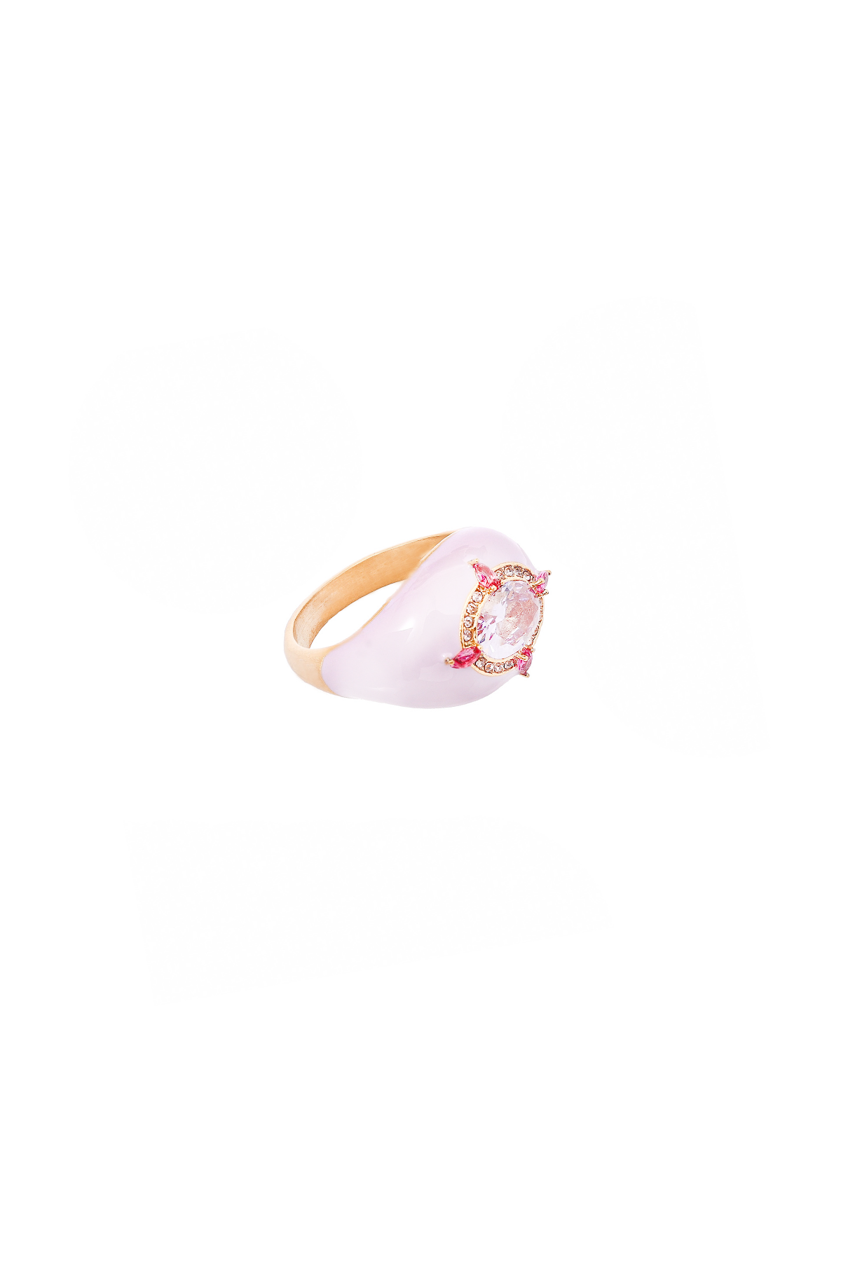 Nicoline ring, Pink enamel