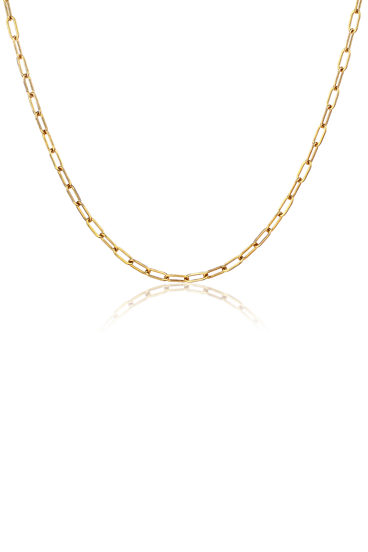 Paper clip necklace, gold