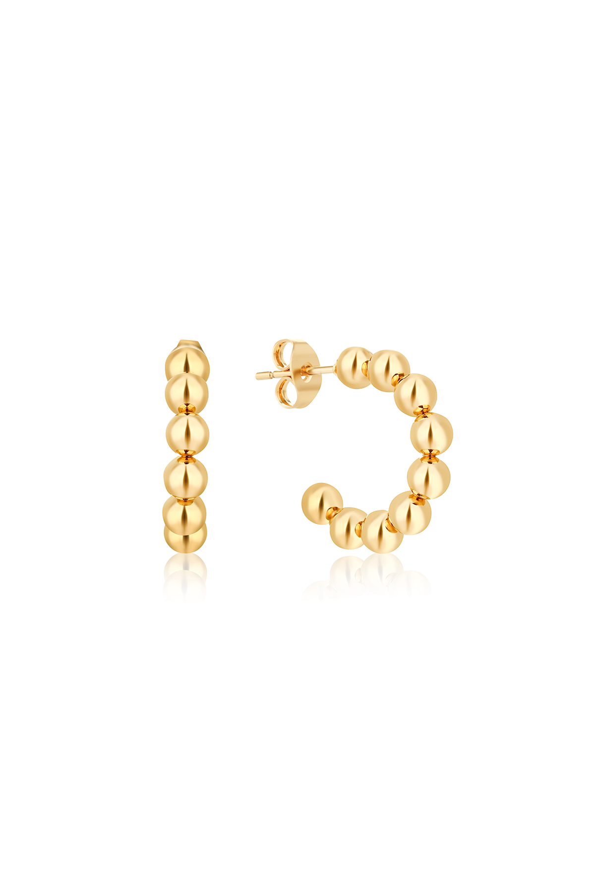 Sarah ball hoop earrings, Gold