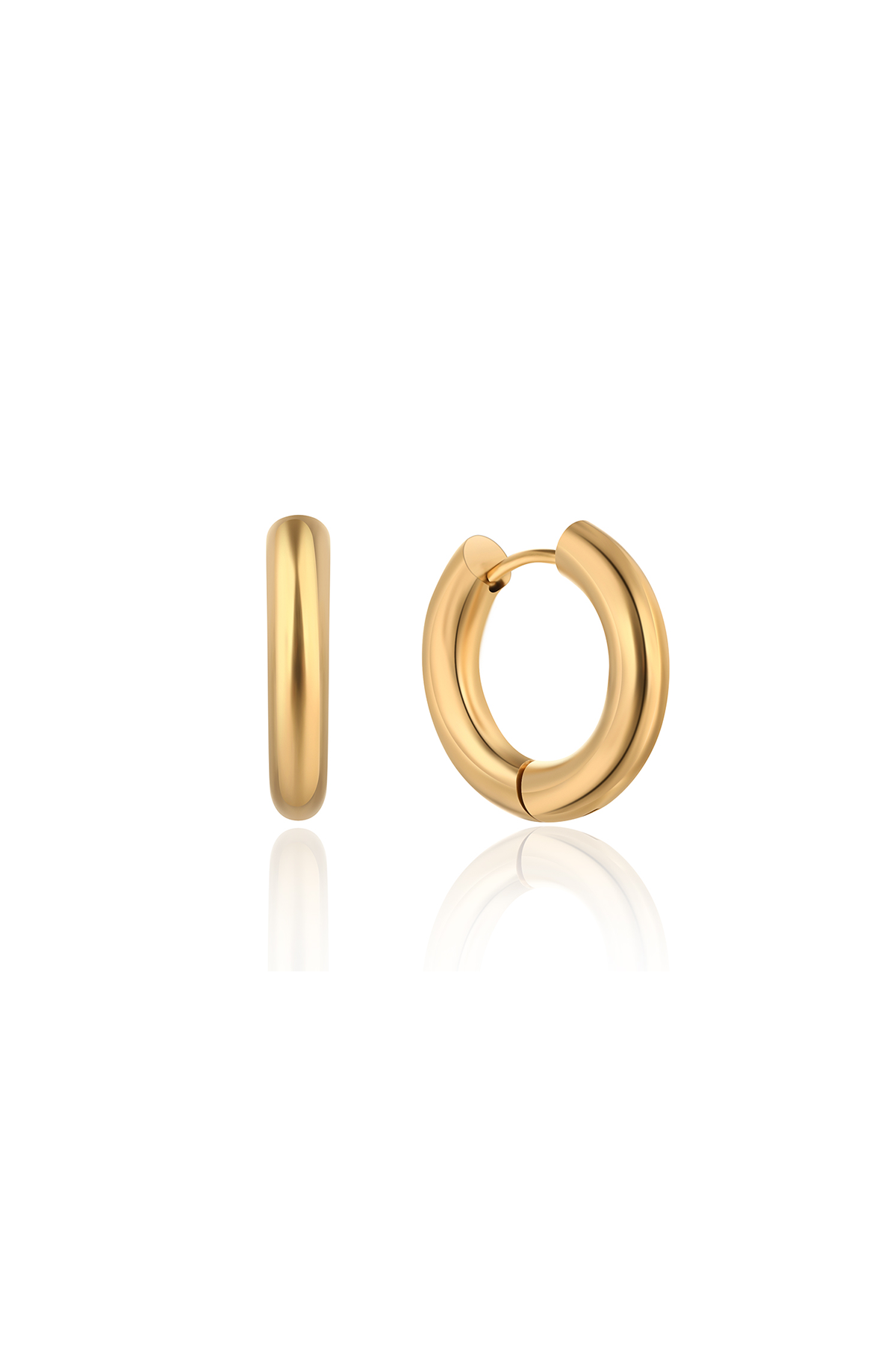 Simple hoop earrings, Gold - 20 mm