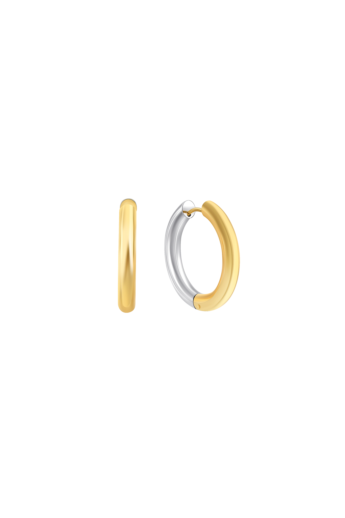 Simple hoop earrings, Gold/Silver - 24 mm