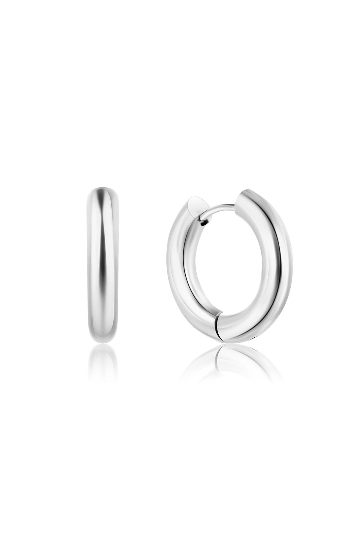 Simple hoop earrings, Silver - 20 mm