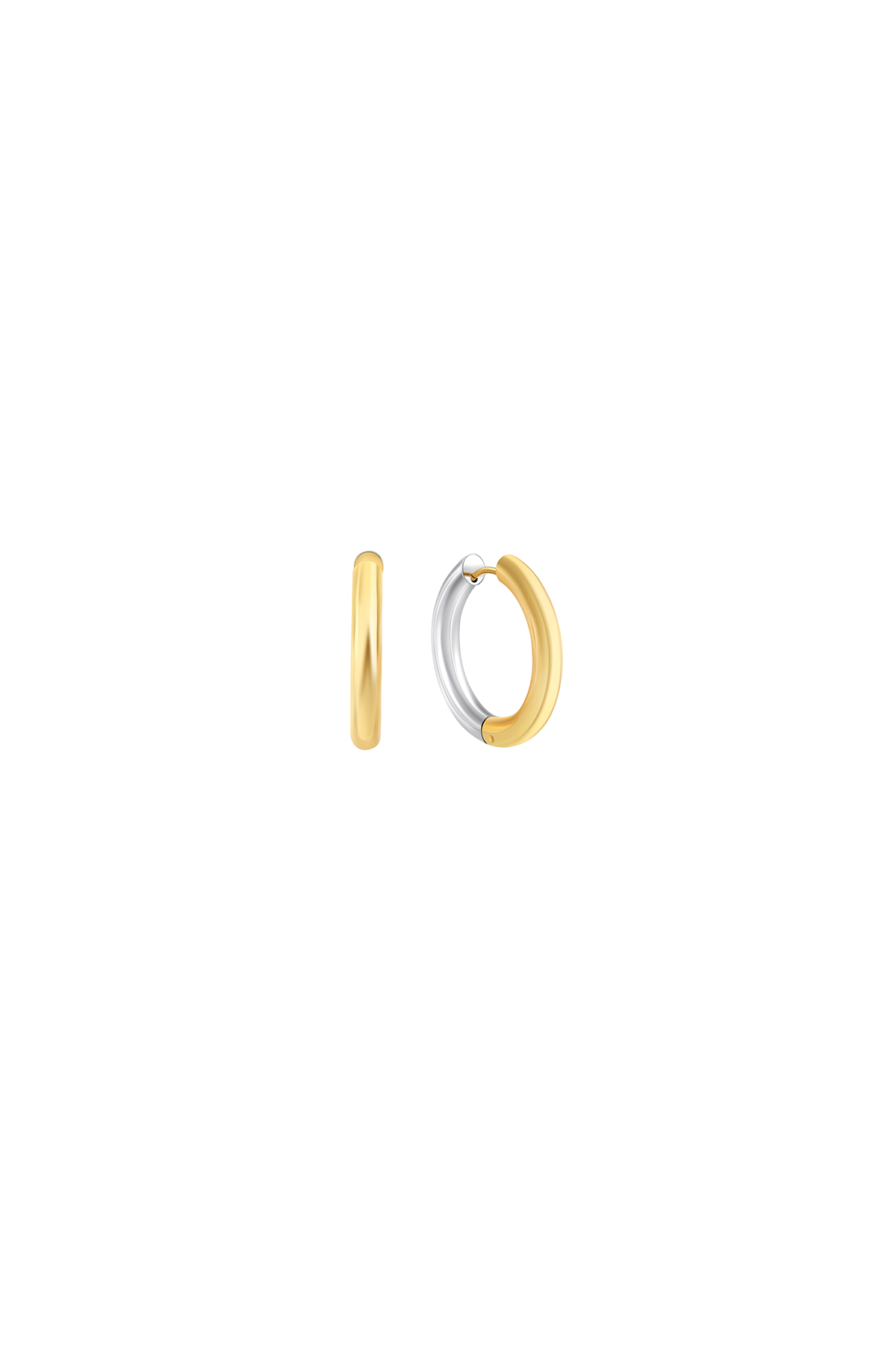 Simple hoop earrings, Gold/Silver - 15 mm