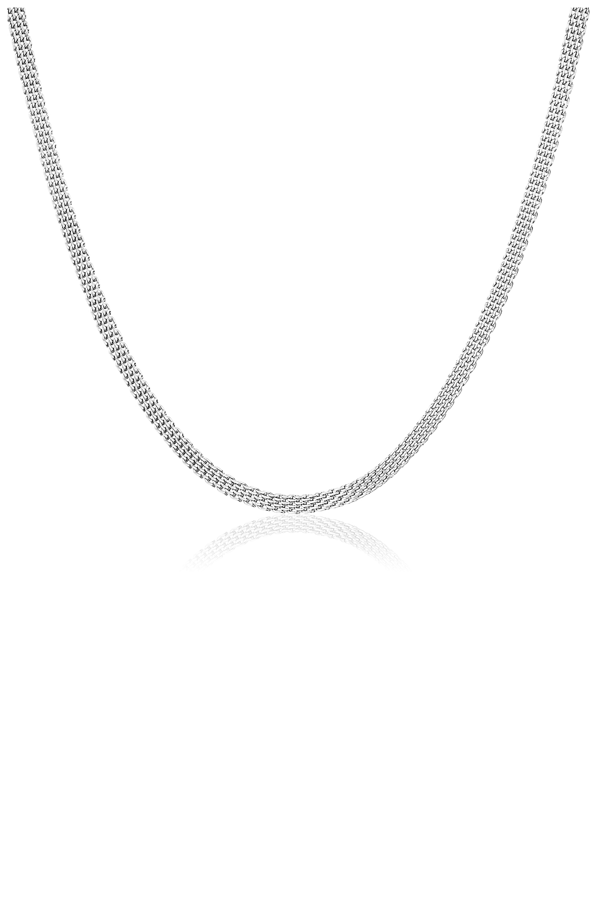 Theresa flat cable necklace, silver - 3 mm