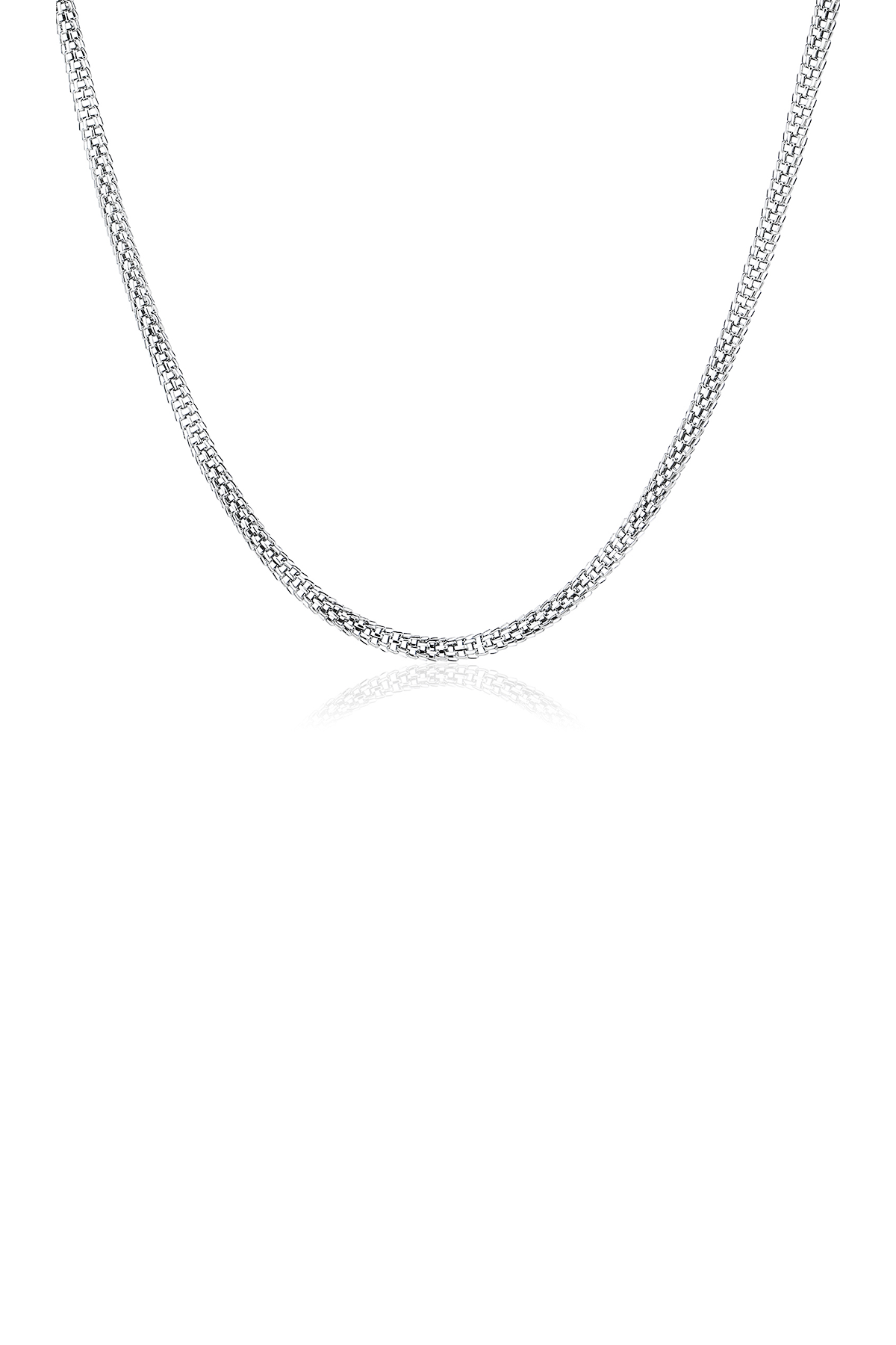 Theresa flat cable necklace, silver - 5 mm