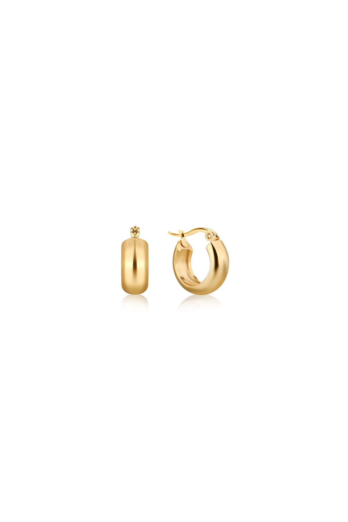 Victoria hoop earrings, Gold - 14 mm