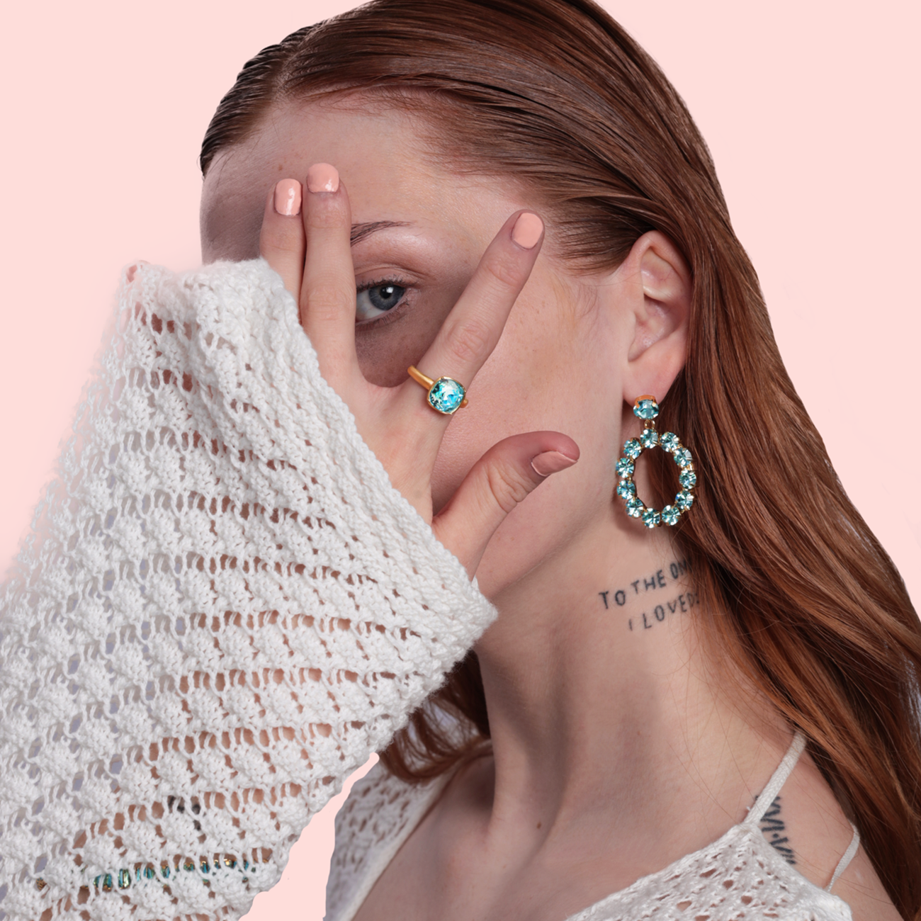 Camilla Swarovski earrings - Ocean blue