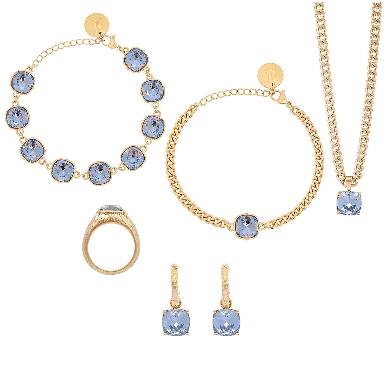Carla Swarovski chain necklace - Denim blue
