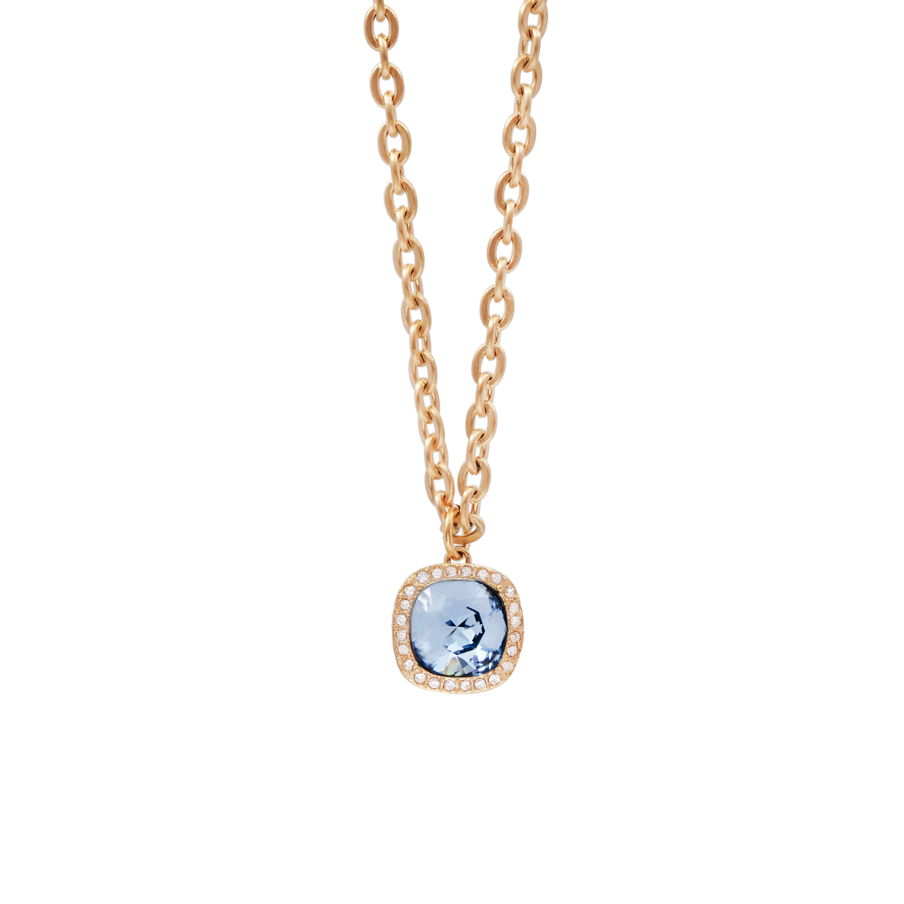 Tamara Crystal chain necklace - Denim blue/Clear