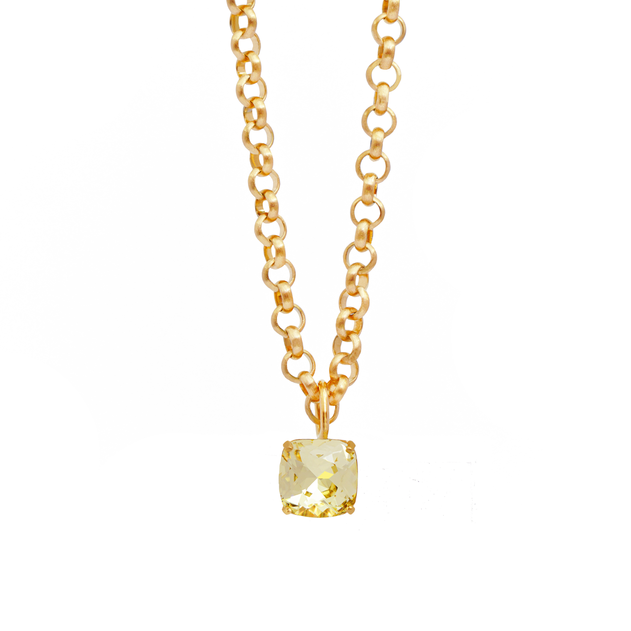 Carla Crystal chain necklace - Lemon