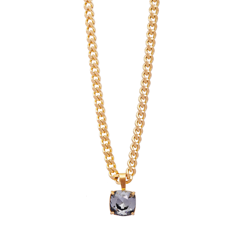Carla Swarovski chain necklace å- Charcoal