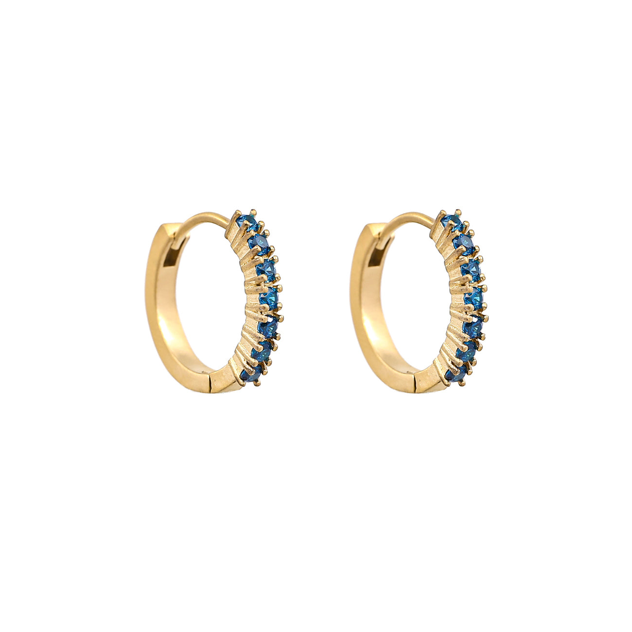 Cathinka crystal hoop earrings - Midnight blue