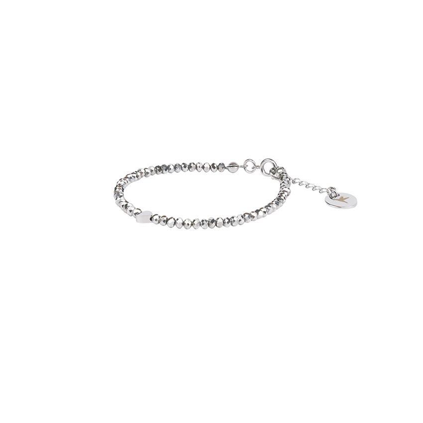 Fanny crystal bracelet - Metallic Silver/Silver Coin