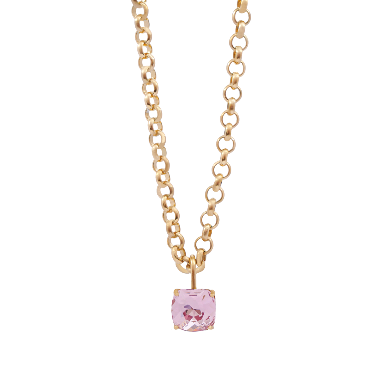 Carla Crystal chain necklace - Pink favourite