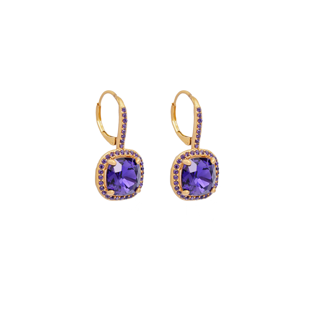 Ingrid Swarovski earrings, Purple velvet