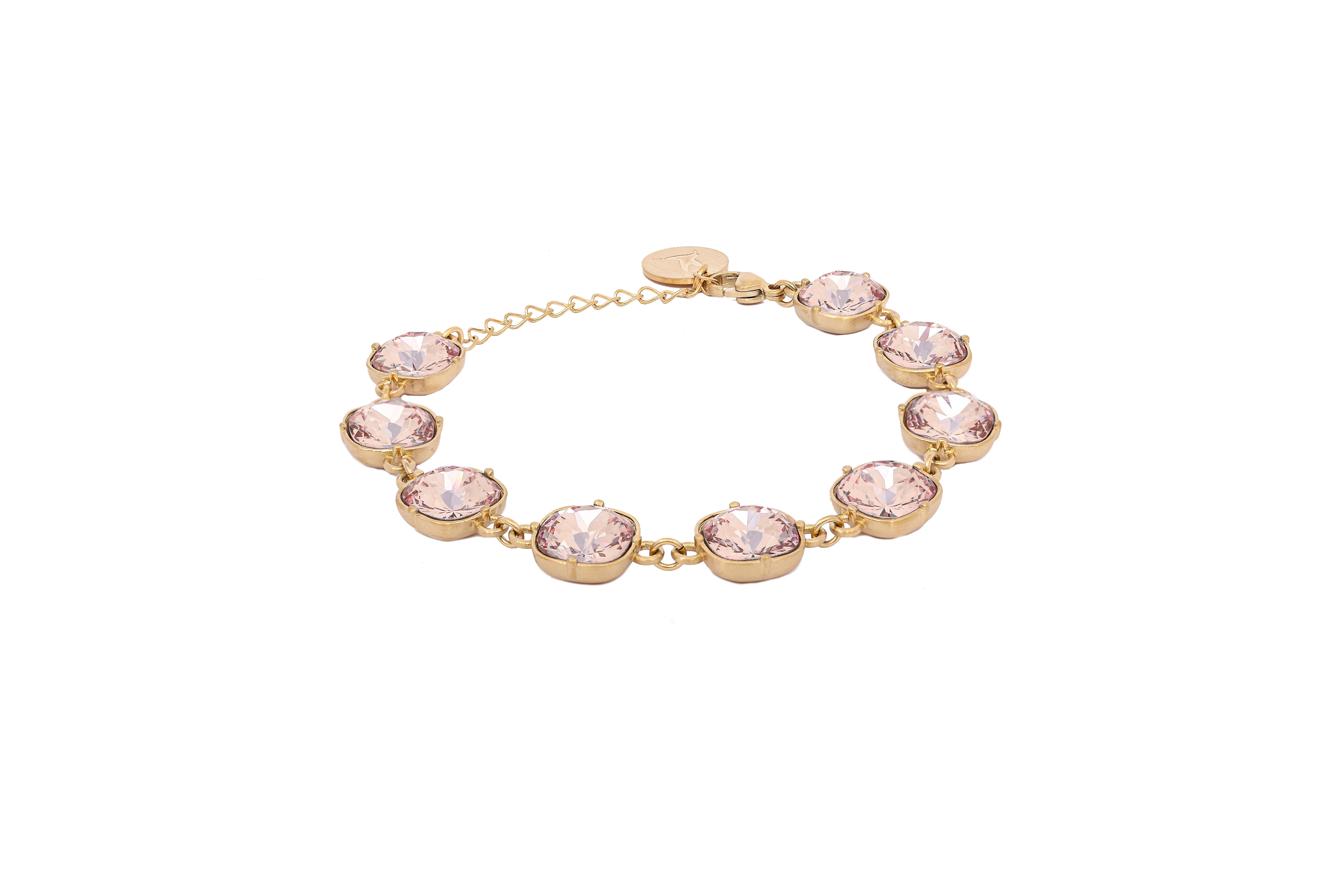 Carla Swarovski chain necklace - Light peach