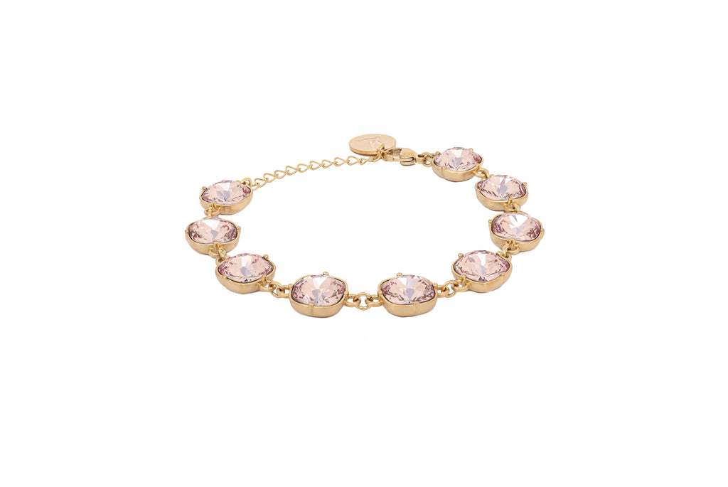 Carla Swarovski chain halskjede - Light peach