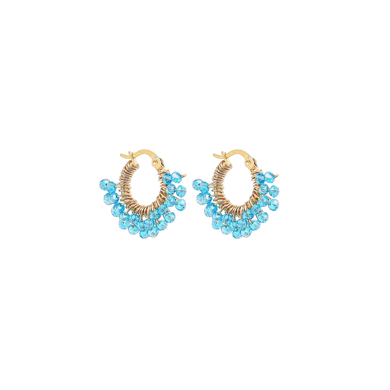 Tiny Glam loop earrings - Sea green