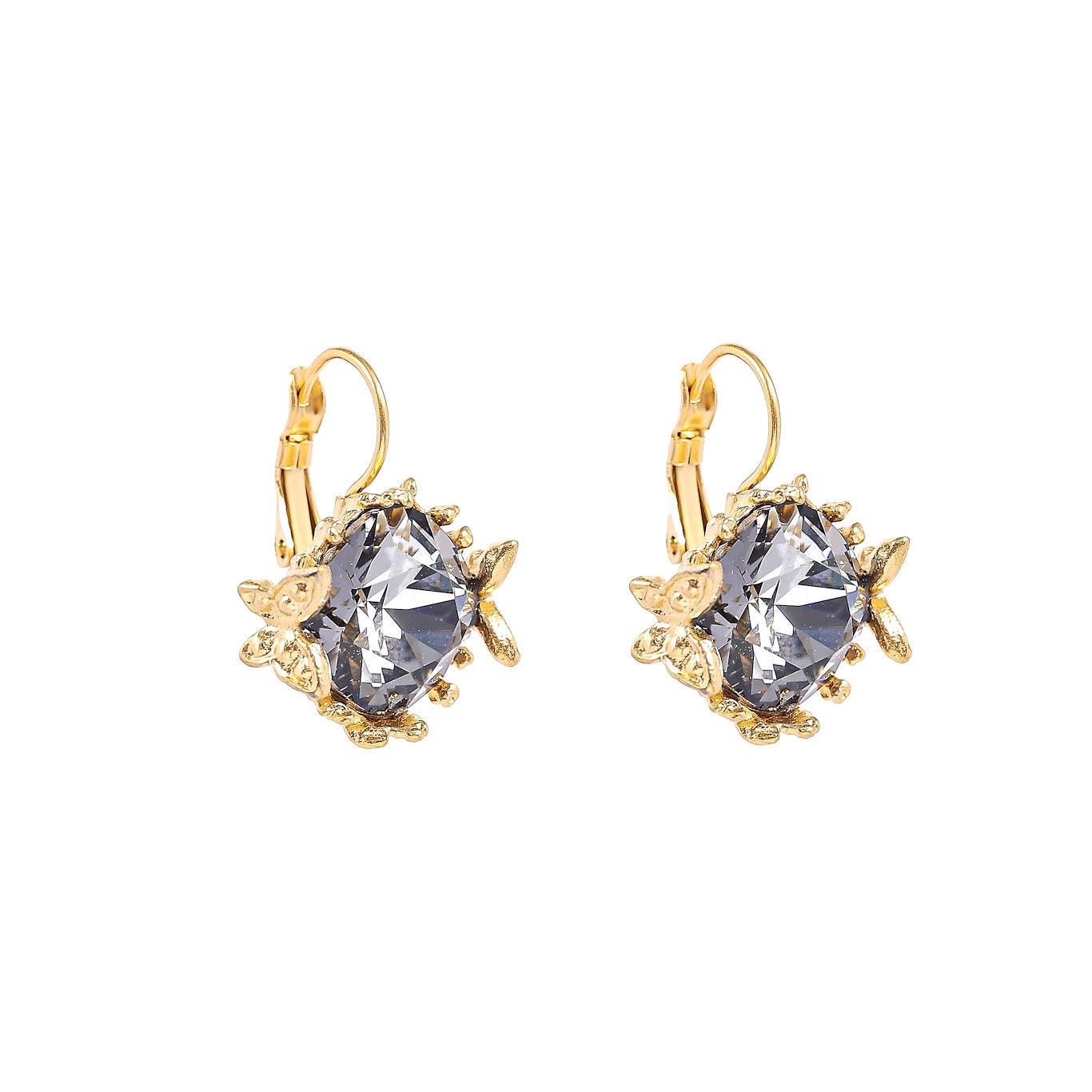 Ellie Swarovski earrings - Charcoal