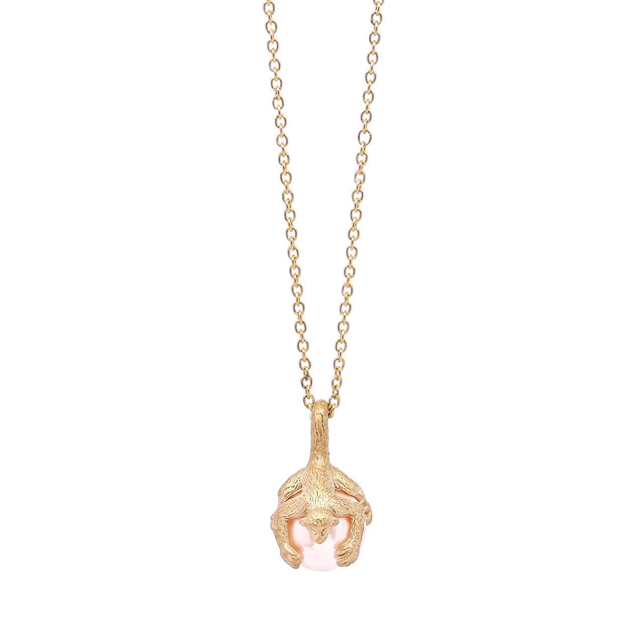 Monkey necklace, Pink pearl