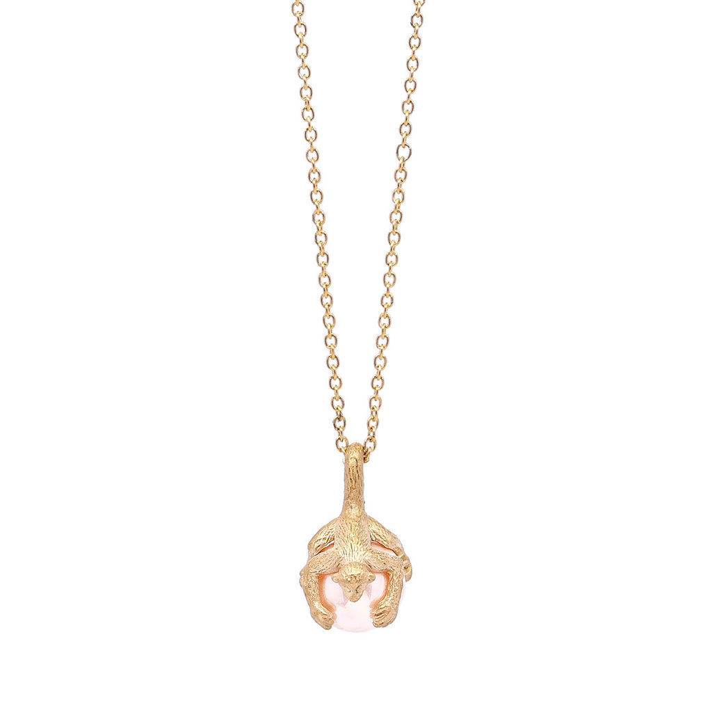 Monkey necklace, Pink pearl