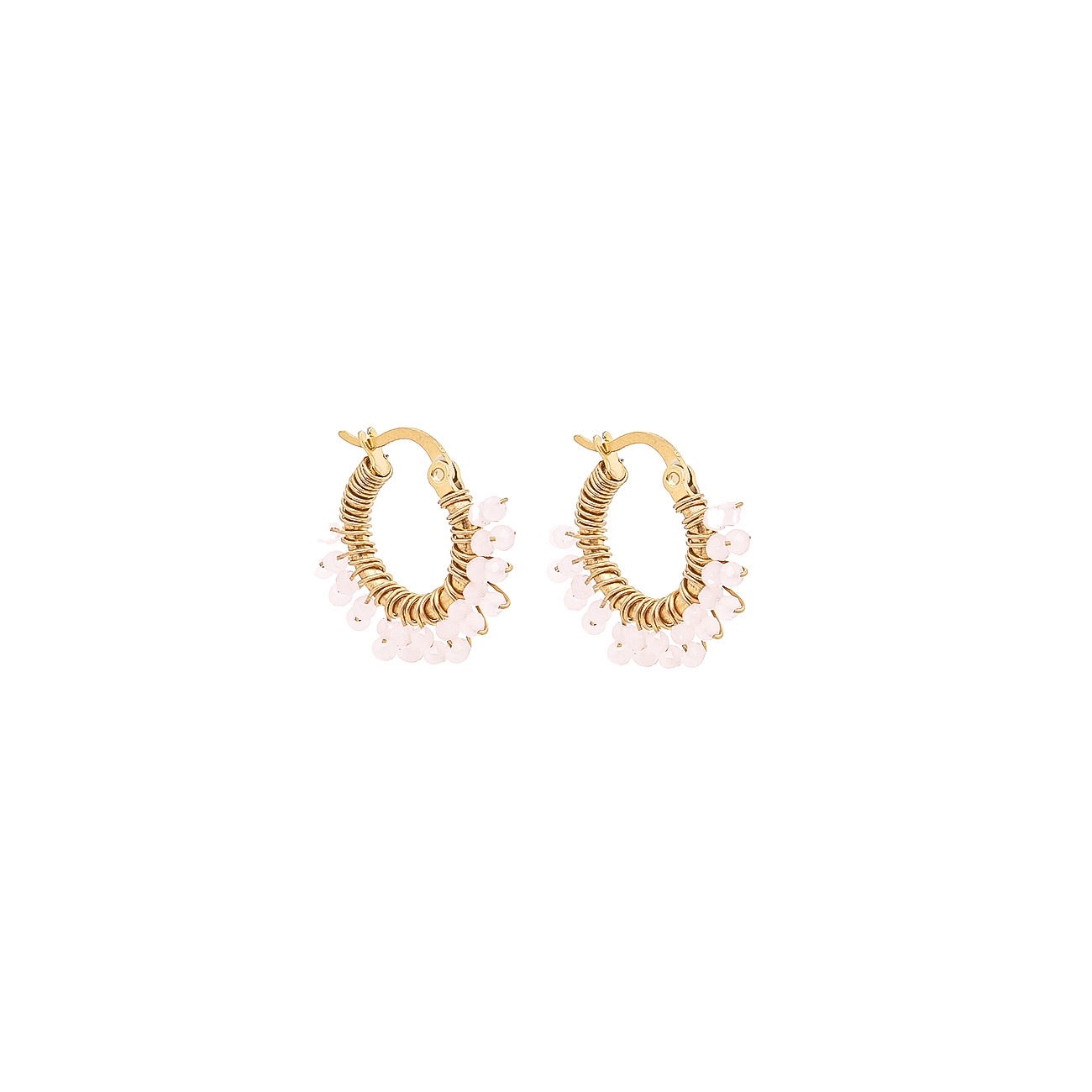 Tiny Glam loop earrings - Powder pink
