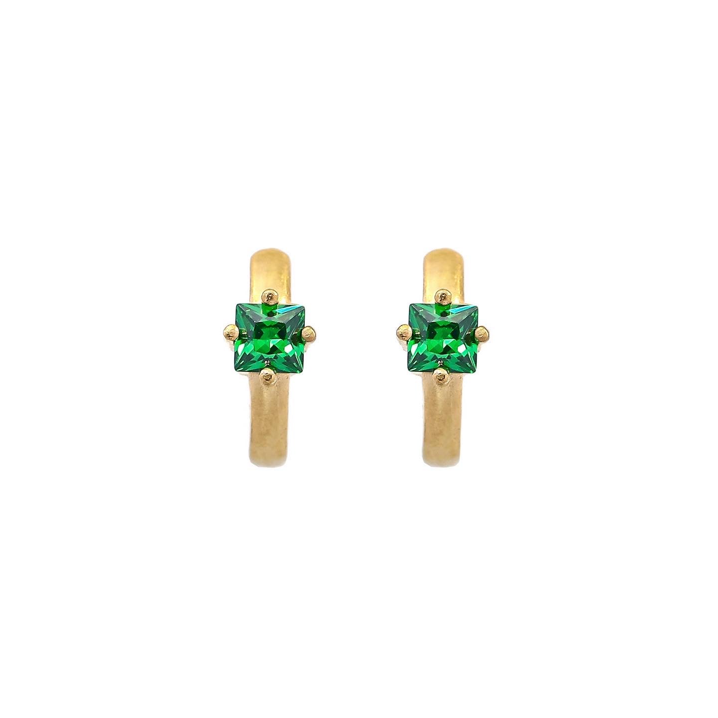Emma Stud earrings - Emerald green