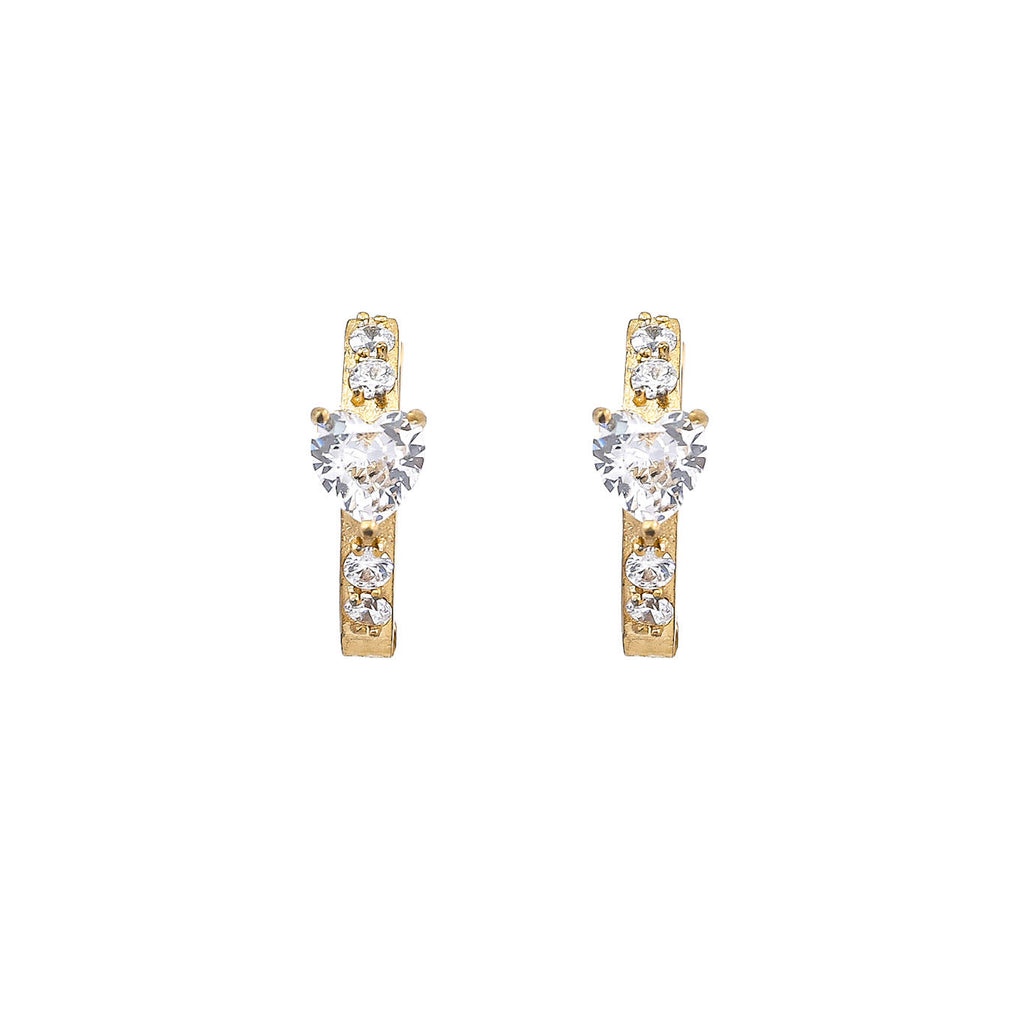 Heart hoop earrings - Crystal clear