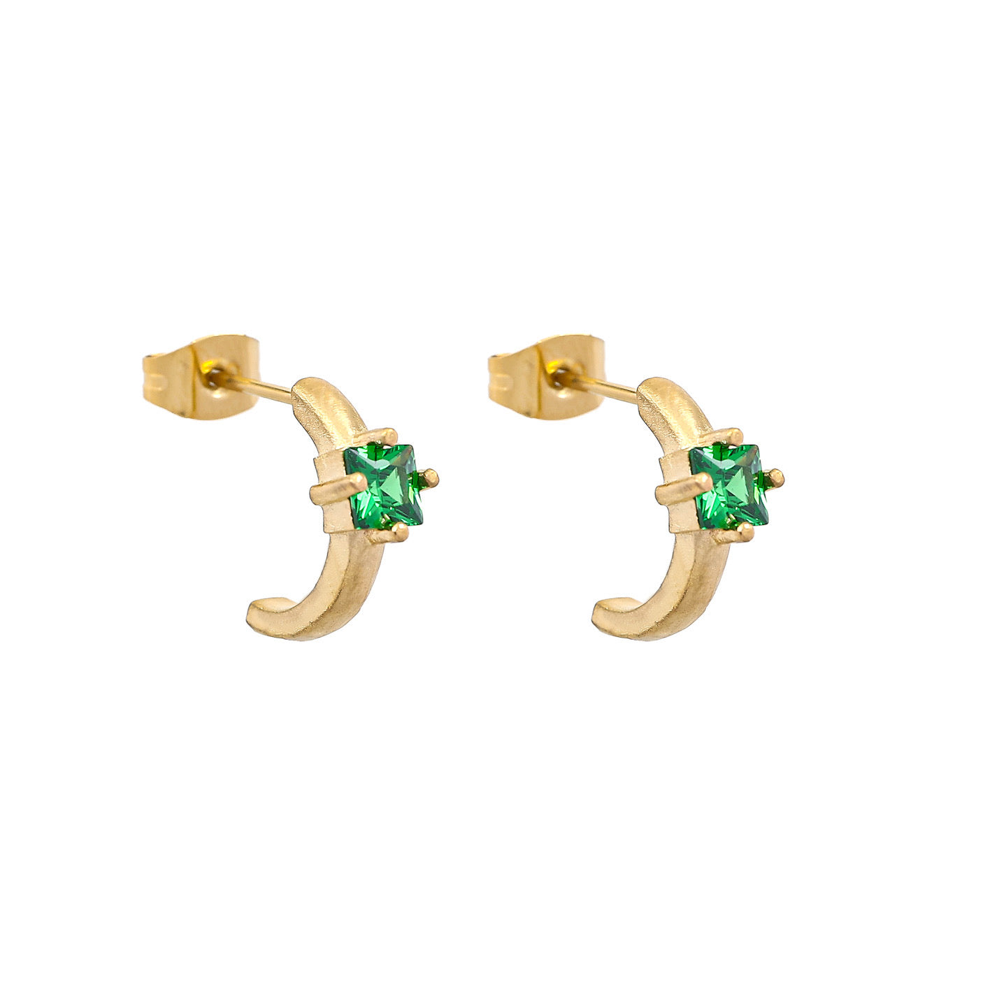 Emma Stud earrings - Emerald green