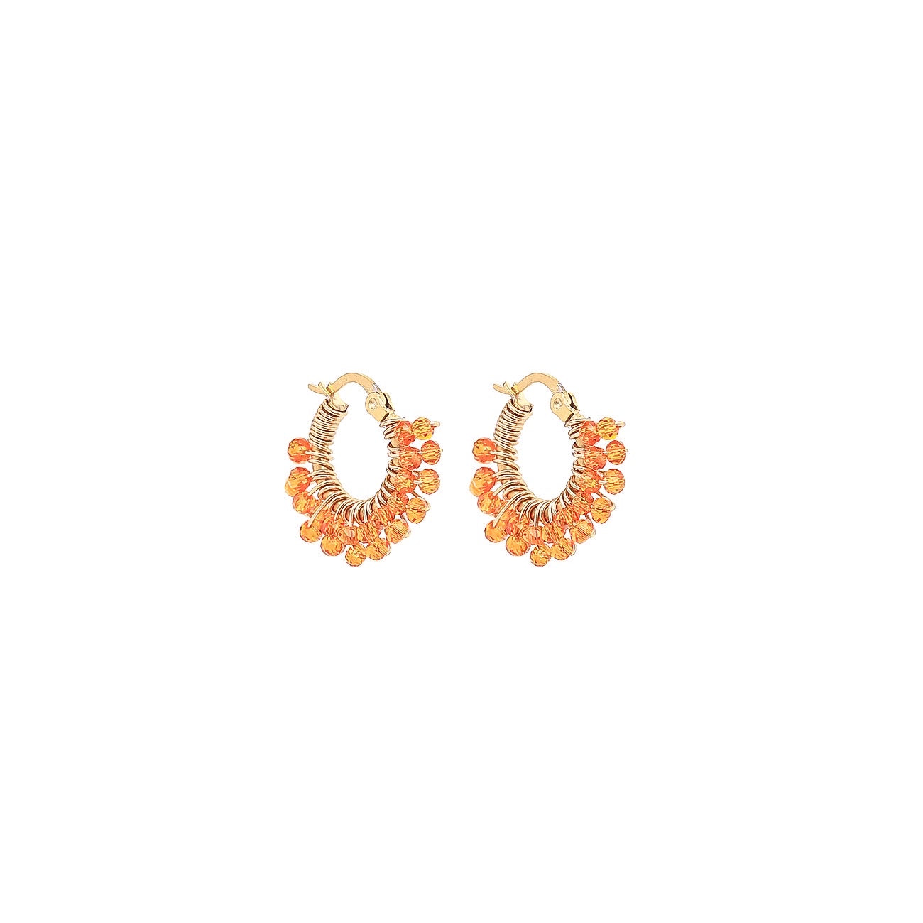 Tiny Glam loop earrings - Orange