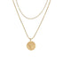 Alexander the great coin double chain necklace