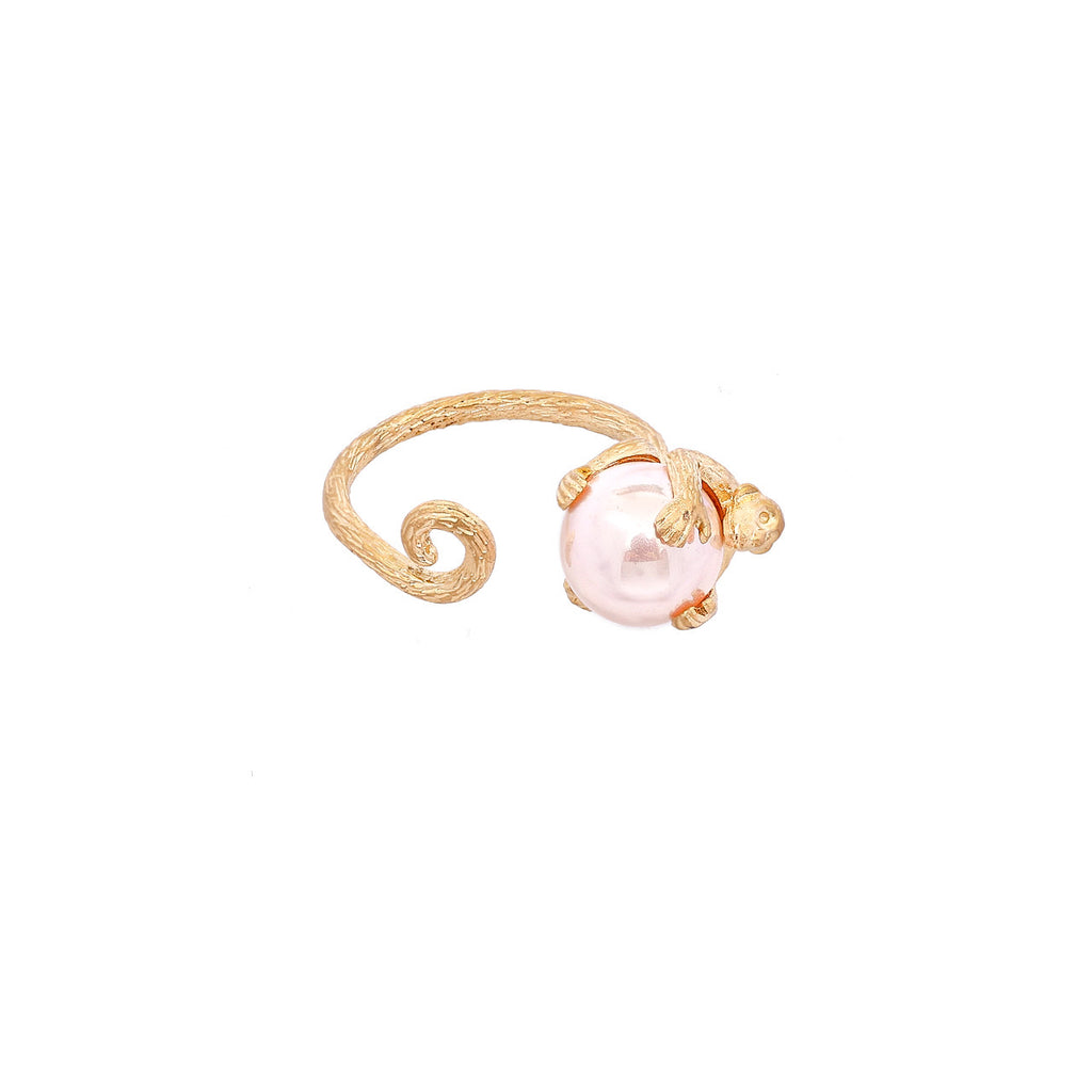 Monkey justérbar ring, Pink pearl