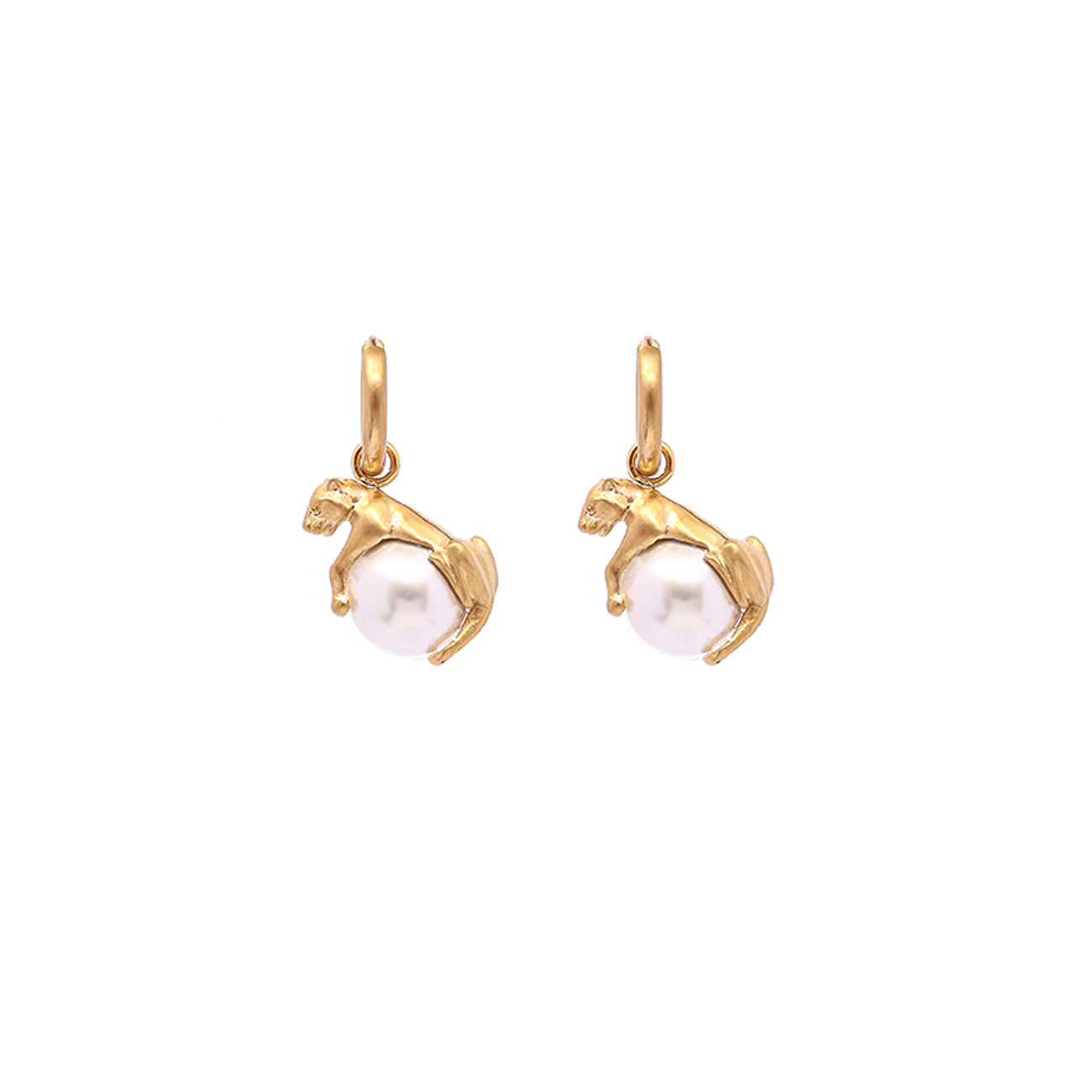 Panther pearl earrings