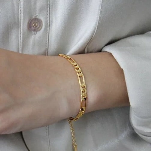 Italian chain armbånd - Polished Gold