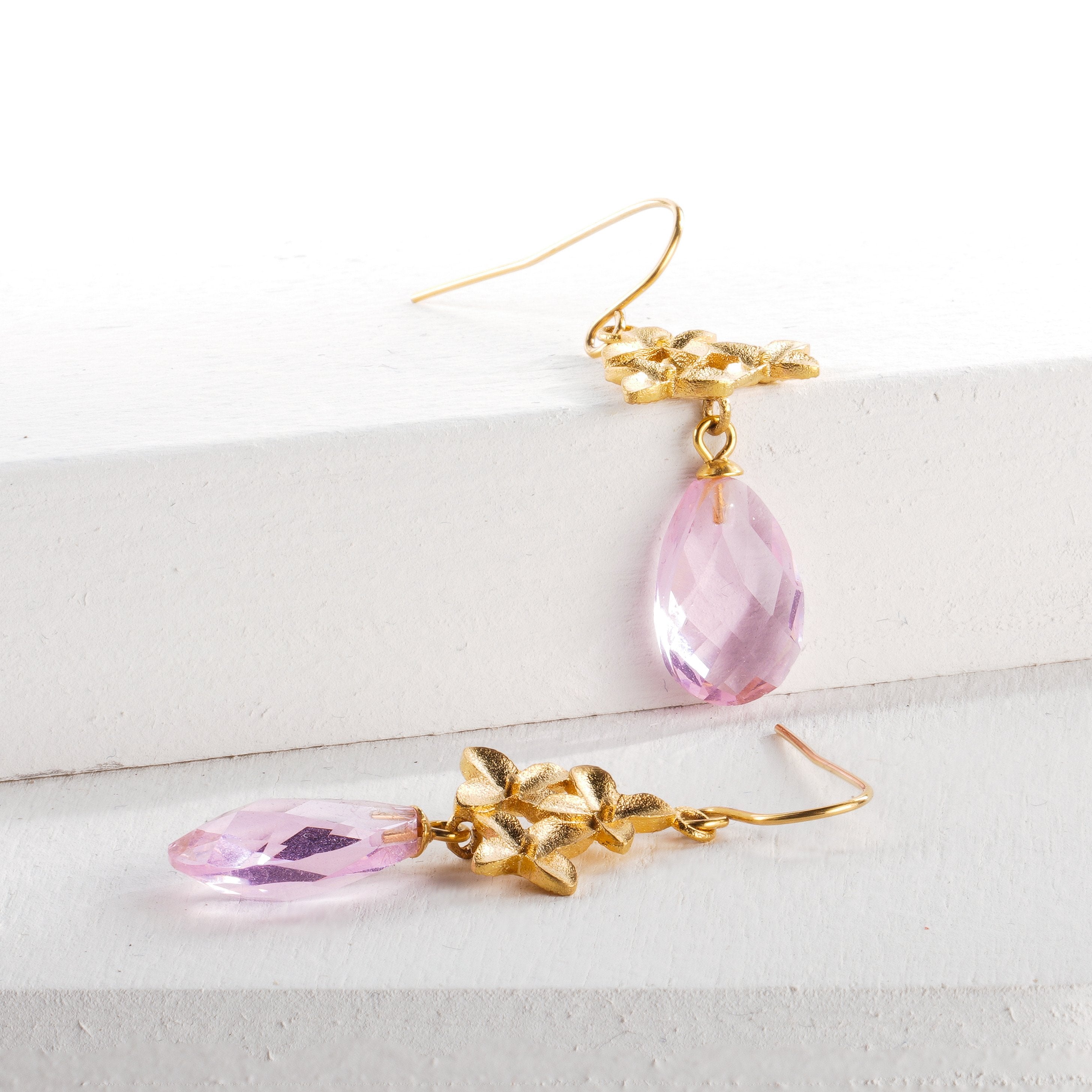 Cherry Flower earrings - Rose pink
